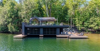 Two-slip Muskoka boathouse and waterfront dock